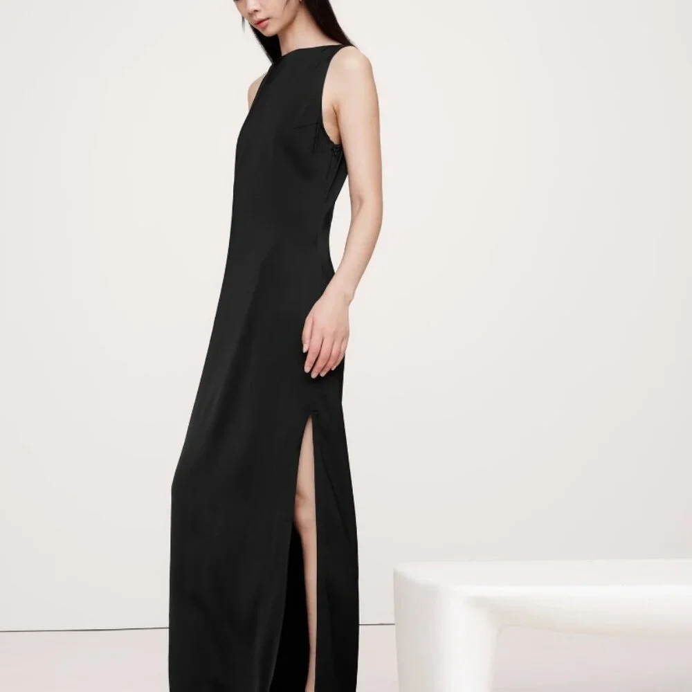 Banana Republic Stretch Satin Column Maxi Dress - Picture 4 of 4